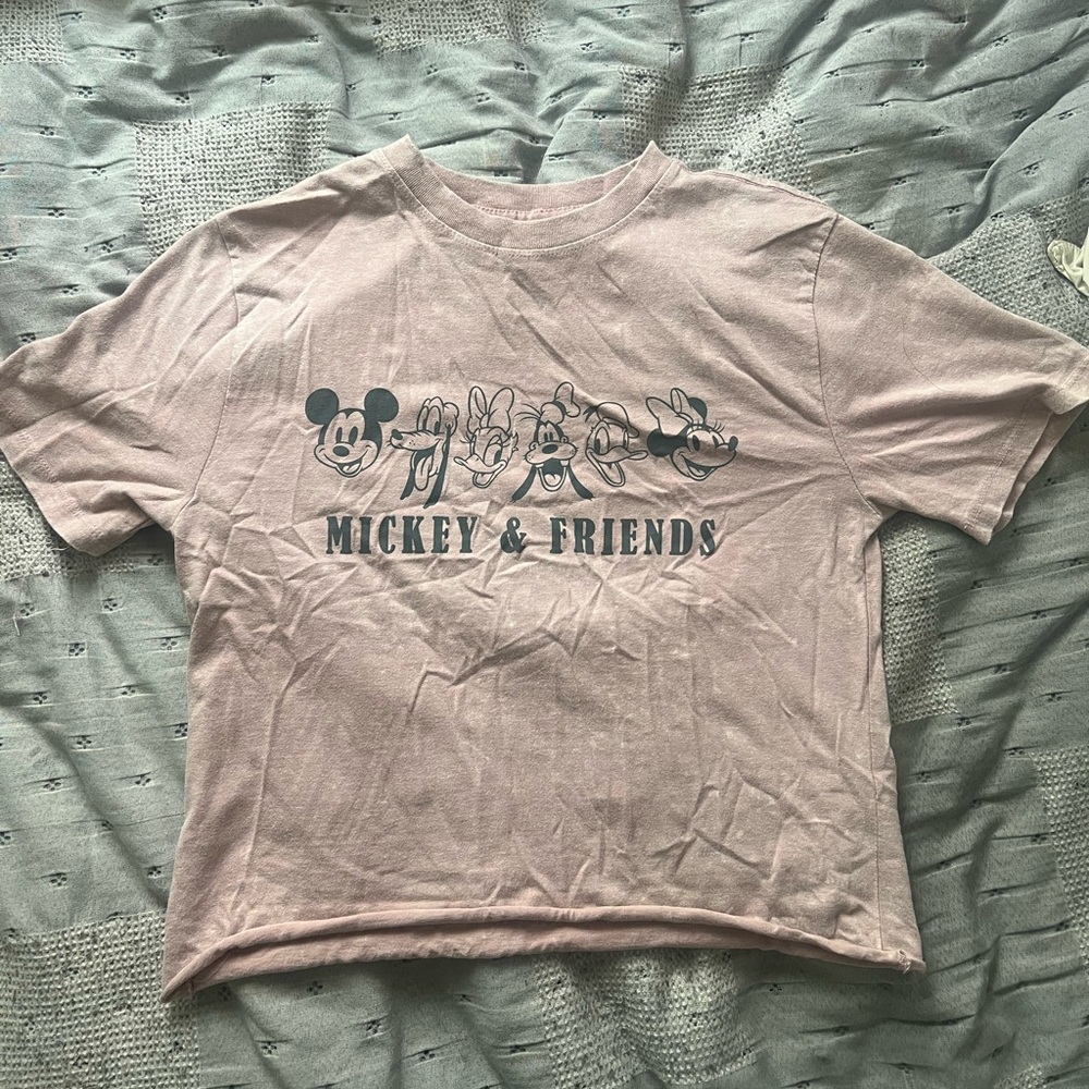 Mickey & Friends Pink Cropped T-Shirt